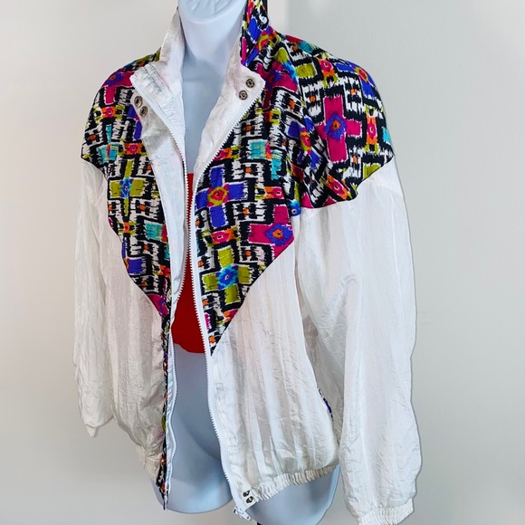 Vintage Colorful Print Windbreaker Jacket Size M - Picture 3 of 12